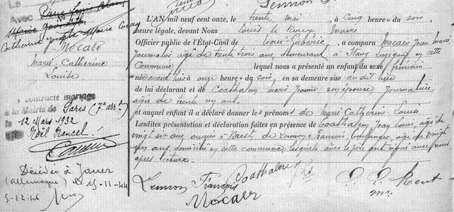 acte de naissance